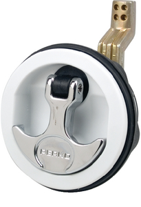 1091Dp1Wht Hatch Pulls Flush Lock White | Perko