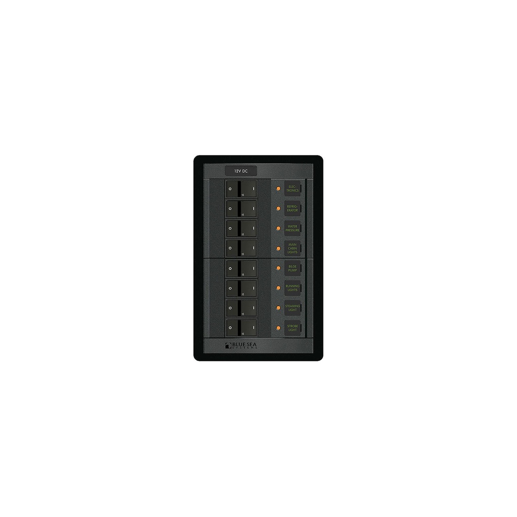1200 Panel 360 Dc 8P Cb Flat Rocker | Blue Sea Systems