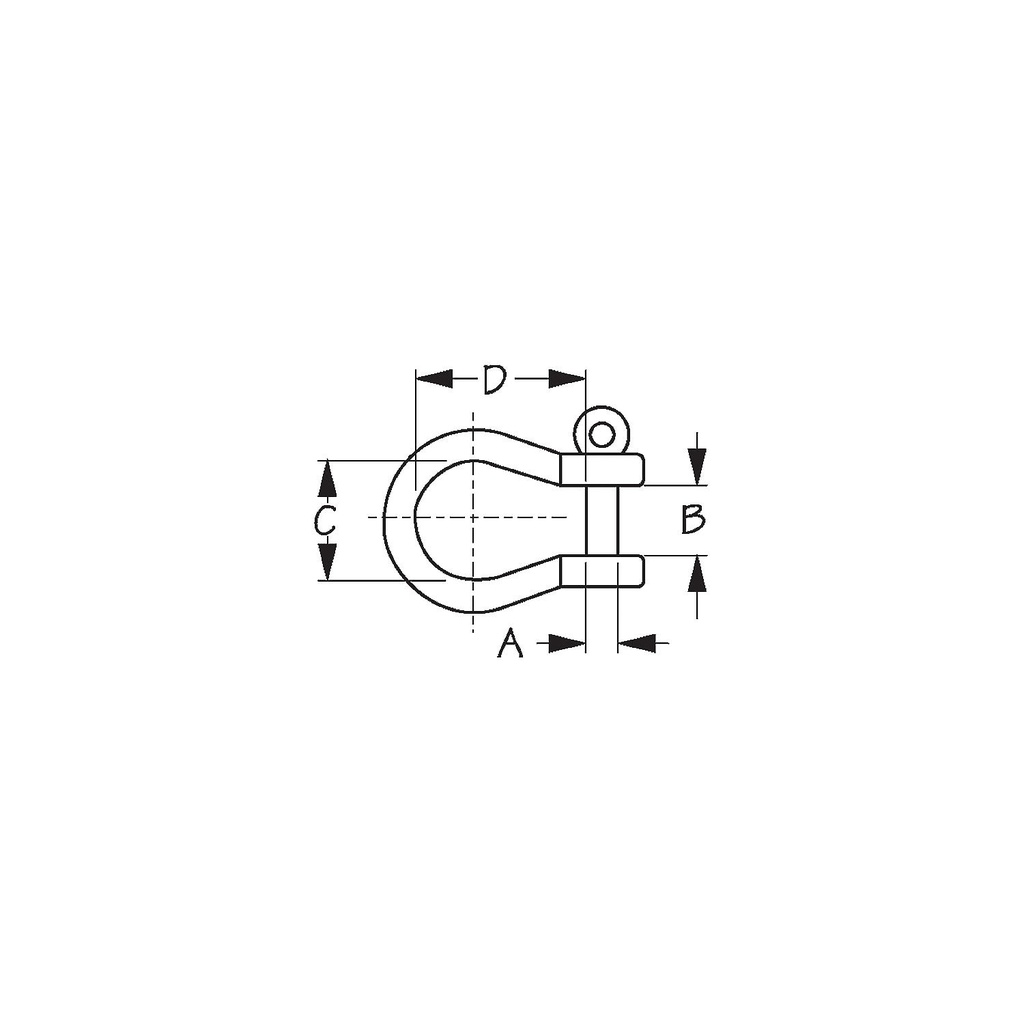 147056-1 Shackle 1/4In 316 Stainless | Sea-Dog Line