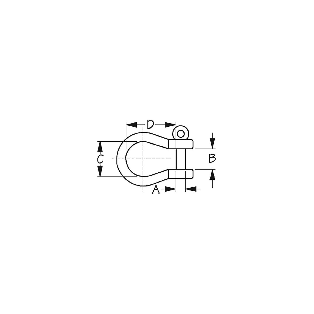 147228 Captive Bow Shackle Ss 5/16 | Sea-Dog Line