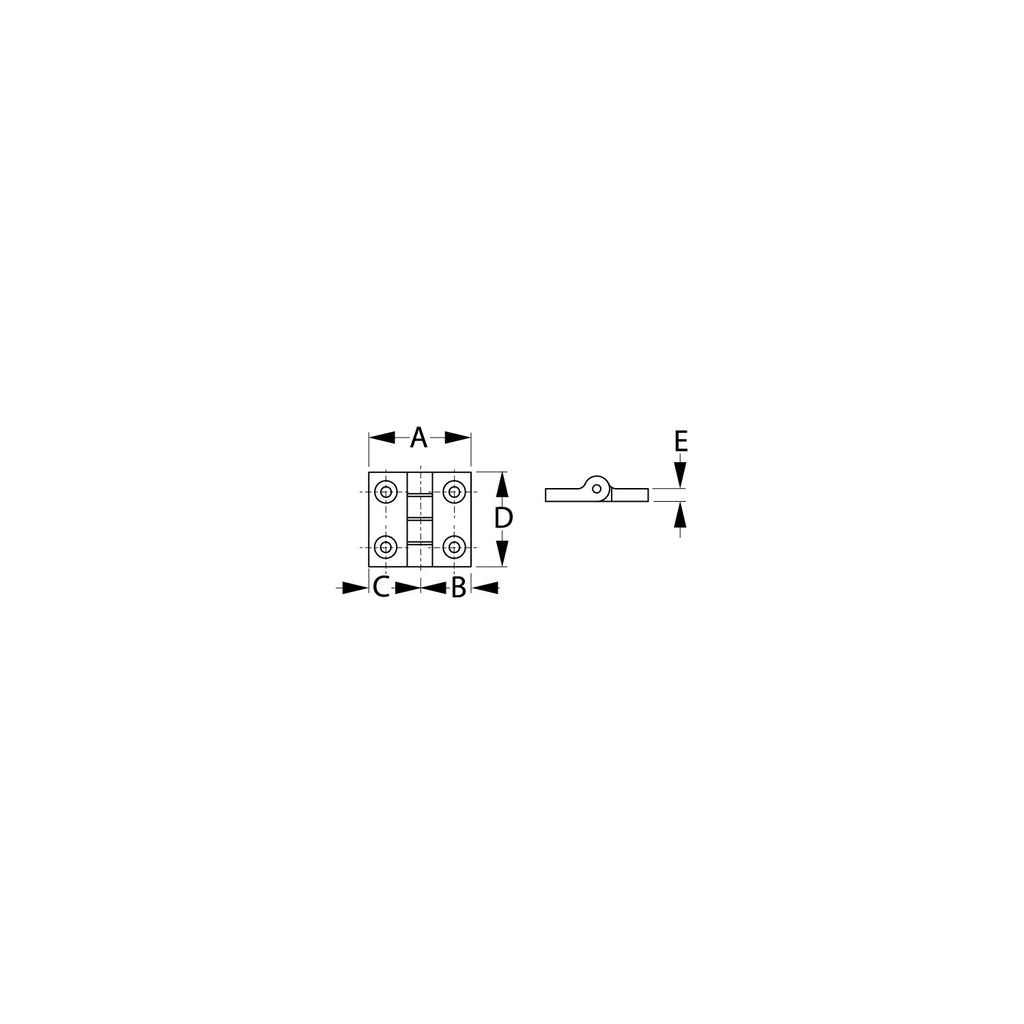 202581-1 Butt Hinge 1-3/8X1-1/2 Wht Pr | Sea-Dog Line