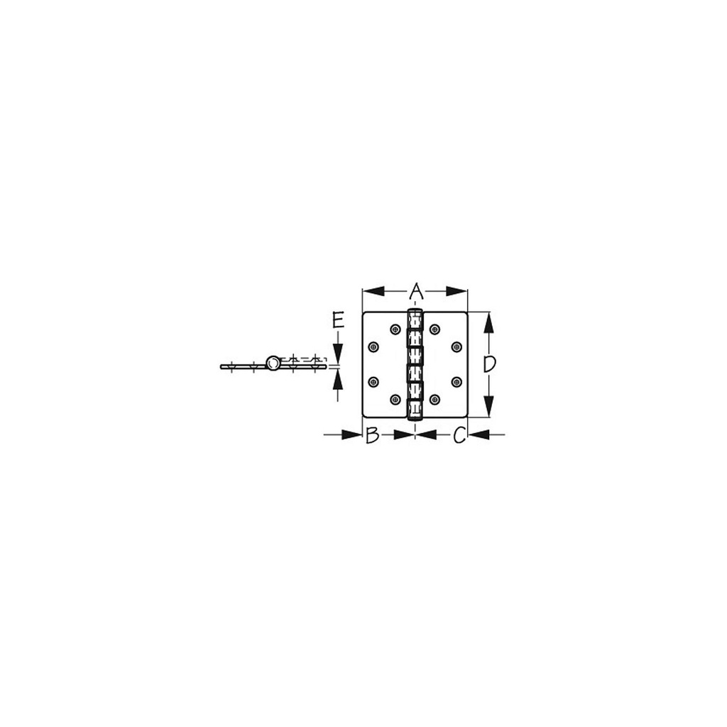 205242 Butt Hinge W/Bearings 3X3 | Sea-Dog Line