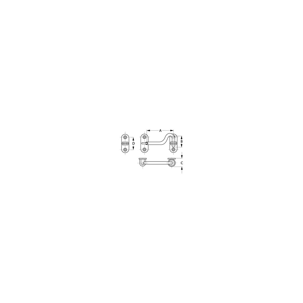 221208-1 Door Hook Ss 4In W/2 Staples | Sea-Dog Line