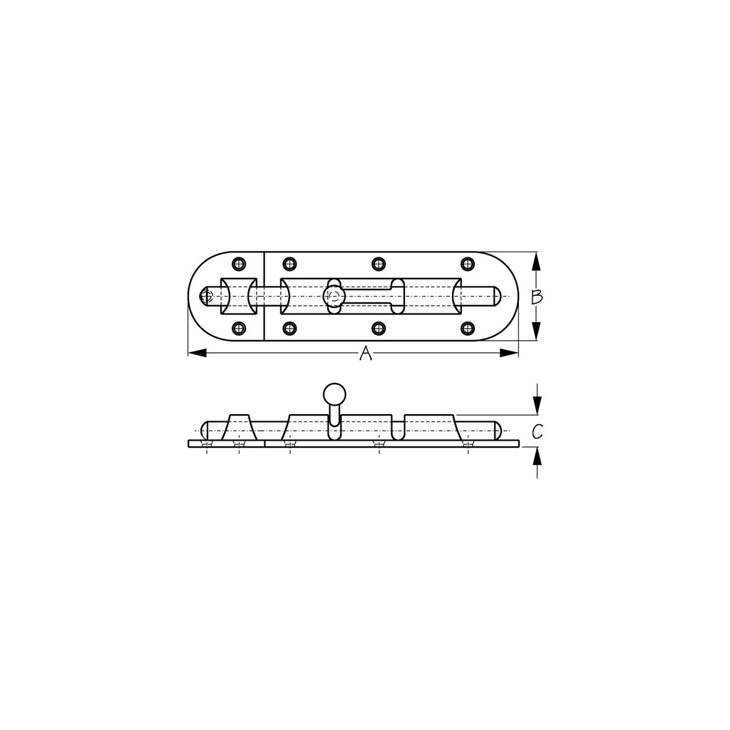 221243-1 Stainless Barrel Bolt - Small | Sea-Dog Line