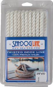 301110010Wh-1 Twisted Nylon Dl 3/8"X10' Wht | Sea-Dog Line