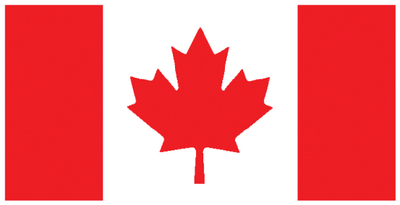 34-002412T Flag Nylon Canada 12" X 24" | Flying Colours International