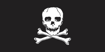 41-001510T Flag-Nylon Jolly Roger 10"X15" | Flying Colours International