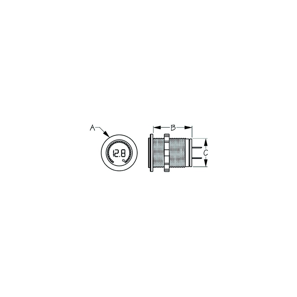 421617-1 Rainbow Display Voltage Meter | Sea-Dog Line