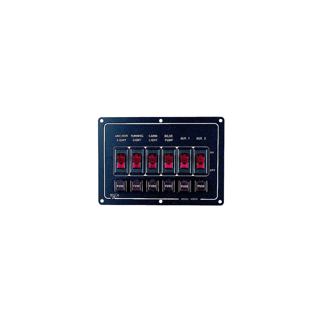 422210-1 Switch Panel-Horizontal 6 Alum | Sea-Dog Line