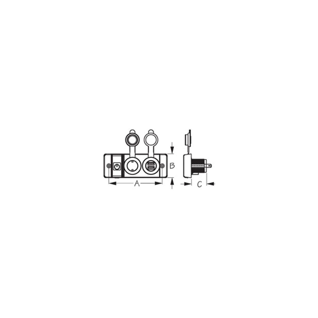 426506-1 Usb   Power Socket W/Breaker | Sea-Dog Line