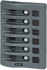 4376 Panel Wd 12Vdc Clb 6 Pos Gray | Blue Sea Systems