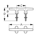 44206 Cleat 6In Open Base W/Stud Mt. | Sea-Dog Line