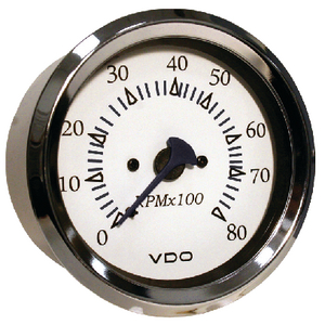 50-15161 8000Rpm Tach Outboard Chro/Wht | Seachoice