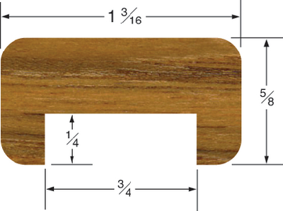 60825 Teak Track Bulkhead Mold 3/4 | Whitecap