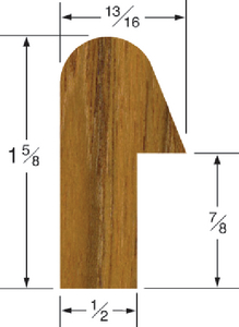 60831 Teak Rail Molding 1-5/8X5 | Whitecap