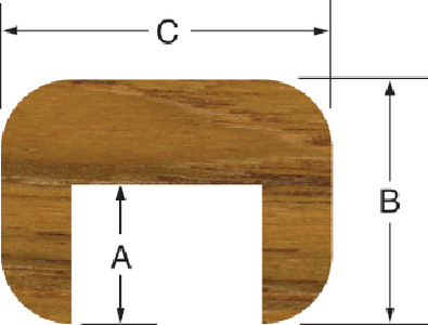 60840 Teak Cap Molding 7/8X1-3/16 | Whitecap