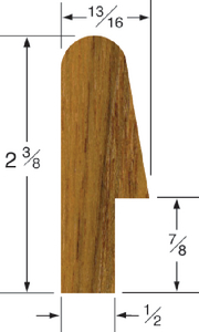 60847 Teak Bunk Rail Molding 2-3/8 | Whitecap