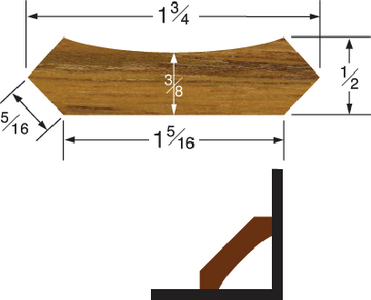 60861 Teak Corner Wire Molding 5 | Whitecap