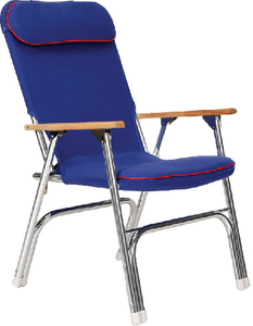 78511 Padded Deck Chair W/Red Piping | Seachoice