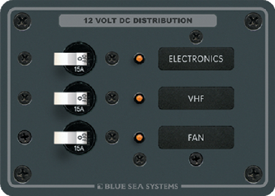 8025 Panel Dc 3 Circuit Breaker | Blue Sea Systems