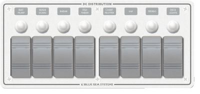 8271 8 Pos. Horizontal White Panel | Blue Sea Systems