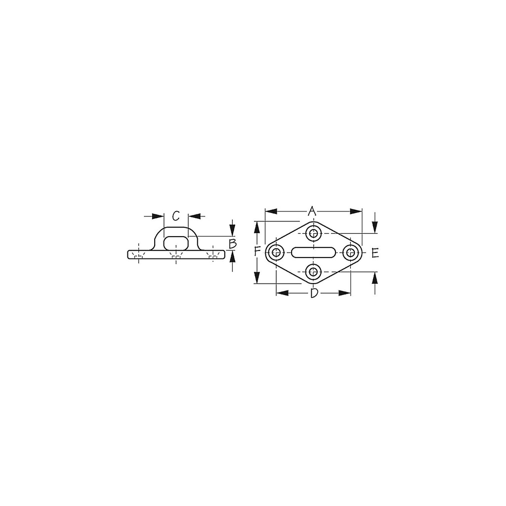 88621 Stainless Diamond Eye Plate-3 | Sea-Dog Line