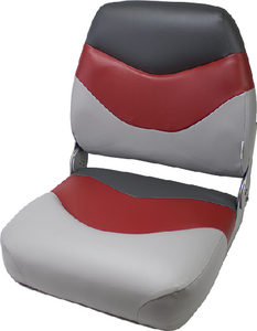 8Wd999Pls-841 Seat Mid-Back Grey/Red/Char | Wise Seating