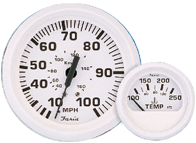 F13102 Dress White Oil Press. Gauge | Faria