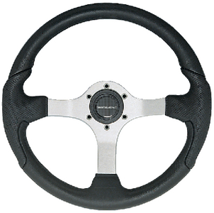 Nisidabs Steering Wheel Silver Blk Grip | Uflex