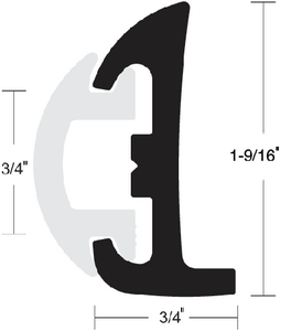 V11-9795Bbk50D-2 Blk Semi-Rigid Rubrail W/Inser | Taco Metals