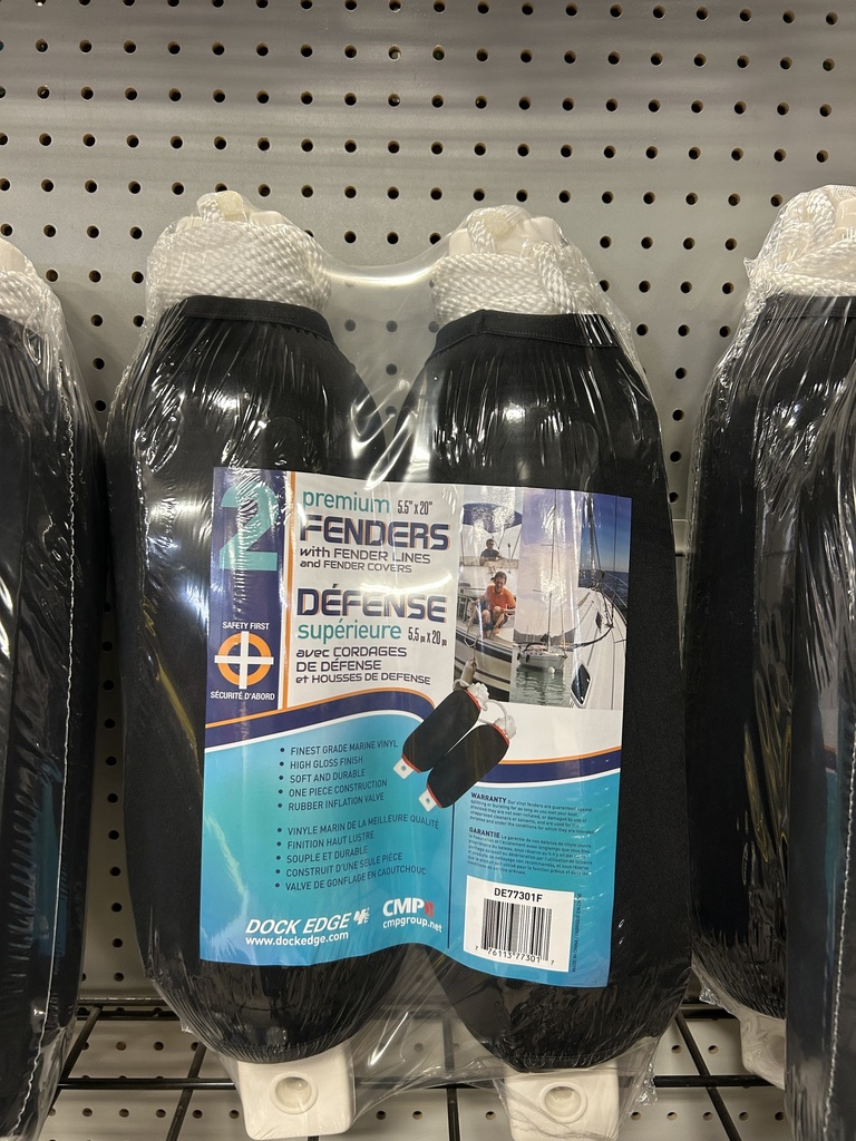WM-DOC-77-301-F WHITE FENDER W/COVER 2PK 5.5X20