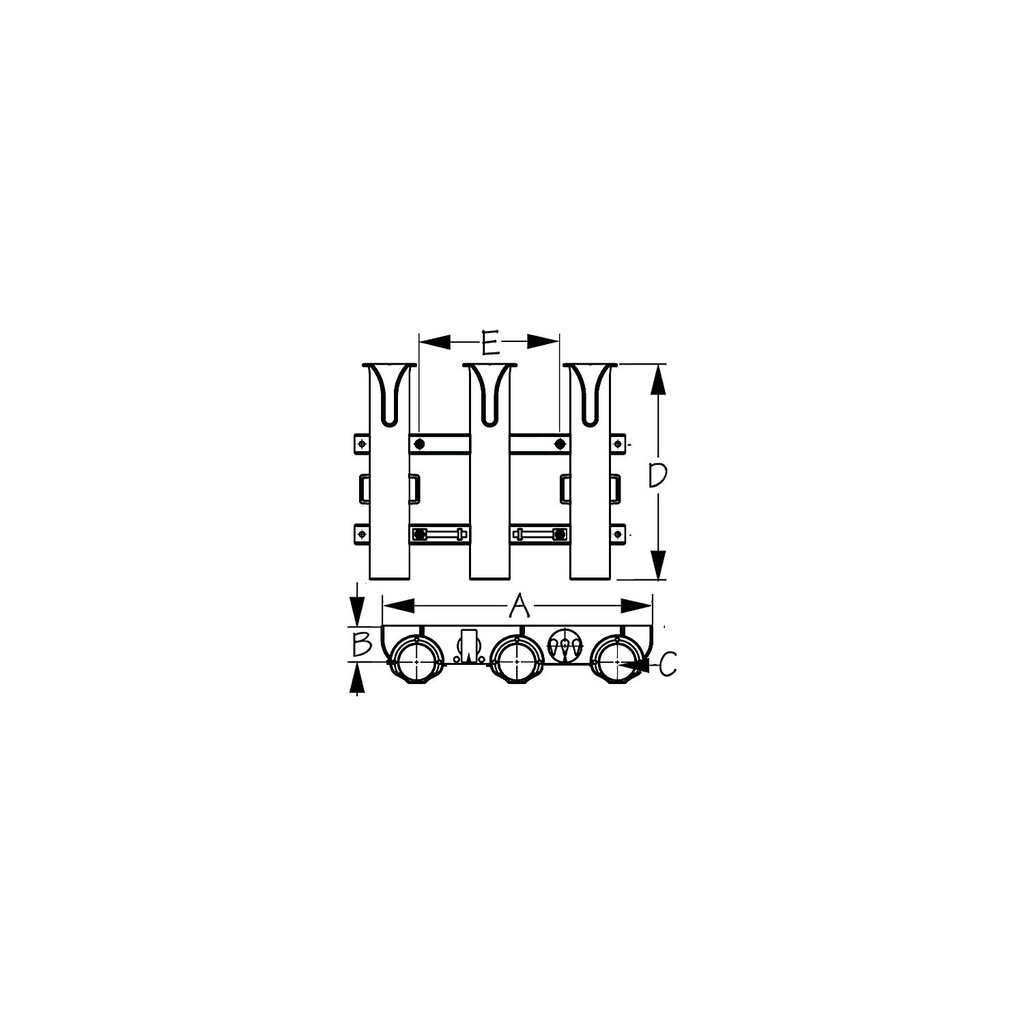 354-3250331 TRIPLE THREAT ROD HOLDER BL