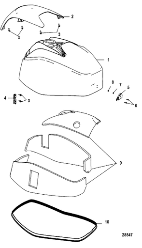 8M0118165 TOP COWL ASSEMBLY - 4CYL MERCURY