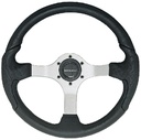 Nisidabs Steering Wheel Silver Blk Grip | Uflex